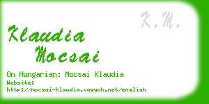 klaudia mocsai business card